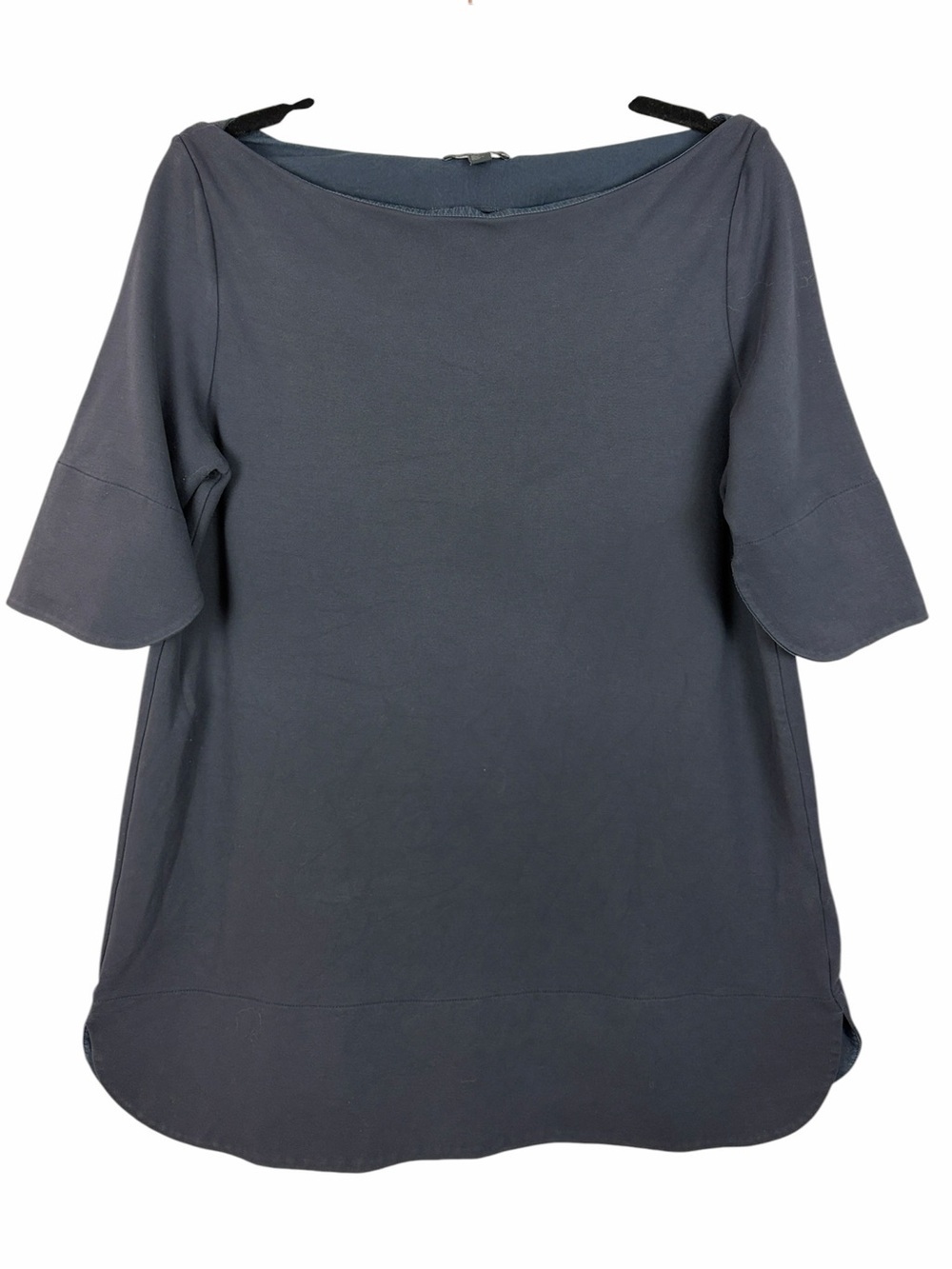 COS Navy Blue Boat Neck Bell Sleeve Blouse Top Size Medium